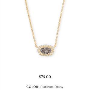 Chelsea Gold Pendant Necklace in Platinum Drusy